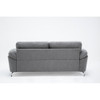 Lilola Home Villanelle Light Gray Linen Sofa with Chrome Finish Legs - 89732-S  2