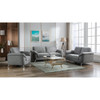 Lilola Home Villanelle Light Gray Linen Sofa Loveseat Chair Living Room Set - 89732-SLC