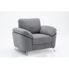 Lilola Home Villanelle Light Gray Linen Sofa Loveseat Chair Living Room Set - 89732-SLC  9