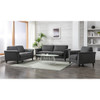 Lilola Home Stanton Dark Gray Linen Sofa Loveseat Chair Living Room Set - 89730-SLC