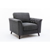 Lilola Home Stanton Dark Gray Linen Sofa Loveseat Chair Living Room Set - 89730-SLC  9