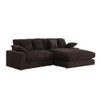 Lilola Home Mystic Dark Chocolate Corduroy Reversible Sectional Sofa Chaise - 81338  1