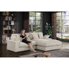 Lilola Home Mystic Beige Corduroy Reversible Sectional Sofa Chaise - 81339  4