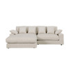Lilola Home Mystic Beige Corduroy Reversible Sectional Sofa Chaise - 81339  9