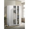 Lilola Home Declan White 3-Door Wardrobe Cabinet Armoire with Storage Shelves and Hanging Rod - 96006  2