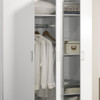 Lilola Home Declan White 3-Door Wardrobe Cabinet Armoire with Storage Shelves and Hanging Rod - 96006  3