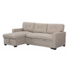 Lilola Home Miller Beige Linen Reversible Sleeper Sectional Sofa with Storage Chaise - T3091  1
