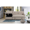 Lilola Home Miller Beige Linen Reversible Sleeper Sectional Sofa with Storage Chaise - T3091  3