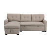 Lilola Home Miller Beige Linen Reversible Sleeper Sectional Sofa with Storage Chaise - T3091  4