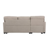 Lilola Home Miller Beige Linen Reversible Sleeper Sectional Sofa with Storage Chaise - T3091  7