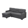 Lilola Home Miller Gray Linen Reversible Sleeper Sectional Sofa with Storage Chaise - T3092  1