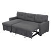 Lilola Home Miller Gray Linen Reversible Sleeper Sectional Sofa with Storage Chaise - T3092  5