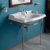 Whitehaus Britannia Large Rectangular Sink Console With Front Towel Bar And Single Faucet Hole Drill - B-AR864-ARCG1