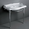 Whitehaus Britannia Large Rectangular Sink Console With Front Towel Bar And Single Faucet Hole Drill - B-AR864-ARCG1