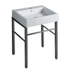 Whitehaus Britannia Rectangular Sink Console With Front Towel Bar And Single Faucet Hole Drill - B-U60-DUCG1-A06-1