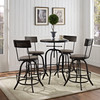 Modway Gather 5 Piece Dining Set EEI-1608-BLK-SET Black