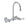 Whitehaus Vintage Iii Plus Wall Mount Faucet With A Long Gooseneck Swivel Spout - WHKWLV3-9301-NT-C