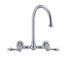 Whitehaus Vintage Iii Plus Wall Mount Faucet With A Long Gooseneck Swivel Spout - WHKWLV3-9301-NT-C