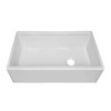 Whitehaus 30" Reversible Single Bowl Fireclay Sink Set With A Smooth Front Apron, Walnut Wood Cutting Board And Stainless Steel Grid - WHLW3019