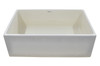 Whitehaus Fireclay 33" Large Reversible Sink With Concave Front Apron - WHPLCON3319-BISCUIT