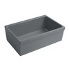 Whitehaus Glencove 30" Reversible Matte Kitchen Fireclay Sink With Elegant Beveled Front Apron On One Side - WHQ5530-M-CEMENT