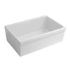 Whitehaus Glencove 30" Reversible Matte Kitchen Fireclay Sink With Elegant Beveled Front Apron On One Side - WHQ5530-M-WHITE