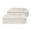 Whitehaus Shakerhaus 33" Reversible Kitchen Fireclay Sink With Shaker Design Front Apron On One Side - WHQ5550-BISCUIT