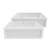 Whitehaus Shakerhaus 33" Reversible Kitchen Fireclay Sink With Shaker Design Front Apron On One Side - WHQ5550-WHITE