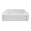 Whitehaus Shakerhaus 33" Reversible Kitchen Fireclay Sink With Shaker Design Front Apron On One Side - WHQ5550-WHITE