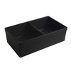 Whitehaus Farmhaus Quatro Alcove Reversible Matte Double Bowl Fireclay Kitchen Sink - WHQDB332-M-BLACK