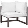 Modway Fortuna 10 Piece Outdoor Patio Sectional Sofa Set EEI-1720-BRN-WHI-SET Brown White