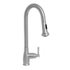 Whitehaus Waterhaus Lead Free Solid Stainless Steel Single-Hole Faucet With Gooseneck Swivel Spout - WHS6800-PDK-BSS