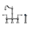 Whitehaus Waterhaus Lead-Free Solid Stainless Steel Bridge Faucet With A Traditional Spout - WHSB14007-SK-BSS