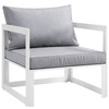 Modway Fortuna 3 Piece Outdoor Patio Sectional Sofa Set EEI-1722-WHI-GRY-SET White Gray