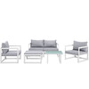 Modway Fortuna 6 Piece Outdoor Patio Sectional Sofa Set EEI-1723-WHI-GRY-SET White Gray