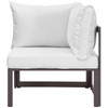 Modway Fortuna 5 Piece Outdoor Patio Sectional Sofa Set EEI-1724-BRN-WHI-SET Brown White