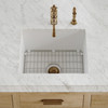 Whitehaus Undermount/Drop-In Fireclay Kitchen Sinks, Stainless Steel Grid Included - WHUF2418