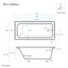 Voltaire 54" x 30" Acrylic Glossy White, Alcove, Integral Right-Hand Drain, SM-AB563 Bathtub 