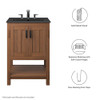 Modway Ashlyn 24 Wood Bathroom Vanity Cabinet (Sink Basin Not Included) - EEI-6403-WAL