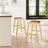 Modway Saoirse Faux Leather Wood Counter Stool - Set Of 2 - EEI-6547