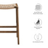 Modway Saoirse Woven Rope Wood Counter Stool - Set Of 2 - EEI-6548