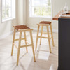 Modway Saoirse Faux Leather Wood Bar Stool - Set Of 2 - EEI-6549