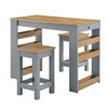 Modway Galley 3-Piece Kitchen Island And Stool Set - EEI-6730-OAK-GRY