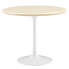 Modway Lippa 36 Round Artificial Travertine Dining Table - EEI-6748-WHI-TRA