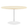 Modway Lippa 48" Round Artificial Travertine Dining Table - EEI-6754-WHI-TRA