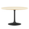 Modway Lippa 48" Round Artificial Travertine Dining Table - EEI-6755-BLK-TRA