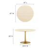 Modway Lippa 48" Round Artificial Travertine Dining Table - EEI-6756-GLD-TRA