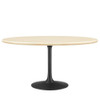 Modway Lippa 60 Oval Artificial Travertine Dining Table - EEI-6758-BLK-TRA