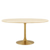 Modway Lippa 60 Oval Artificial Travertine Dining Table - EEI-6759-GLD-TRA