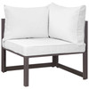 Modway Fortuna 7 Piece Outdoor Patio Sectional Sofa Set EEI-1737-BRN-WHI-SET Brown White